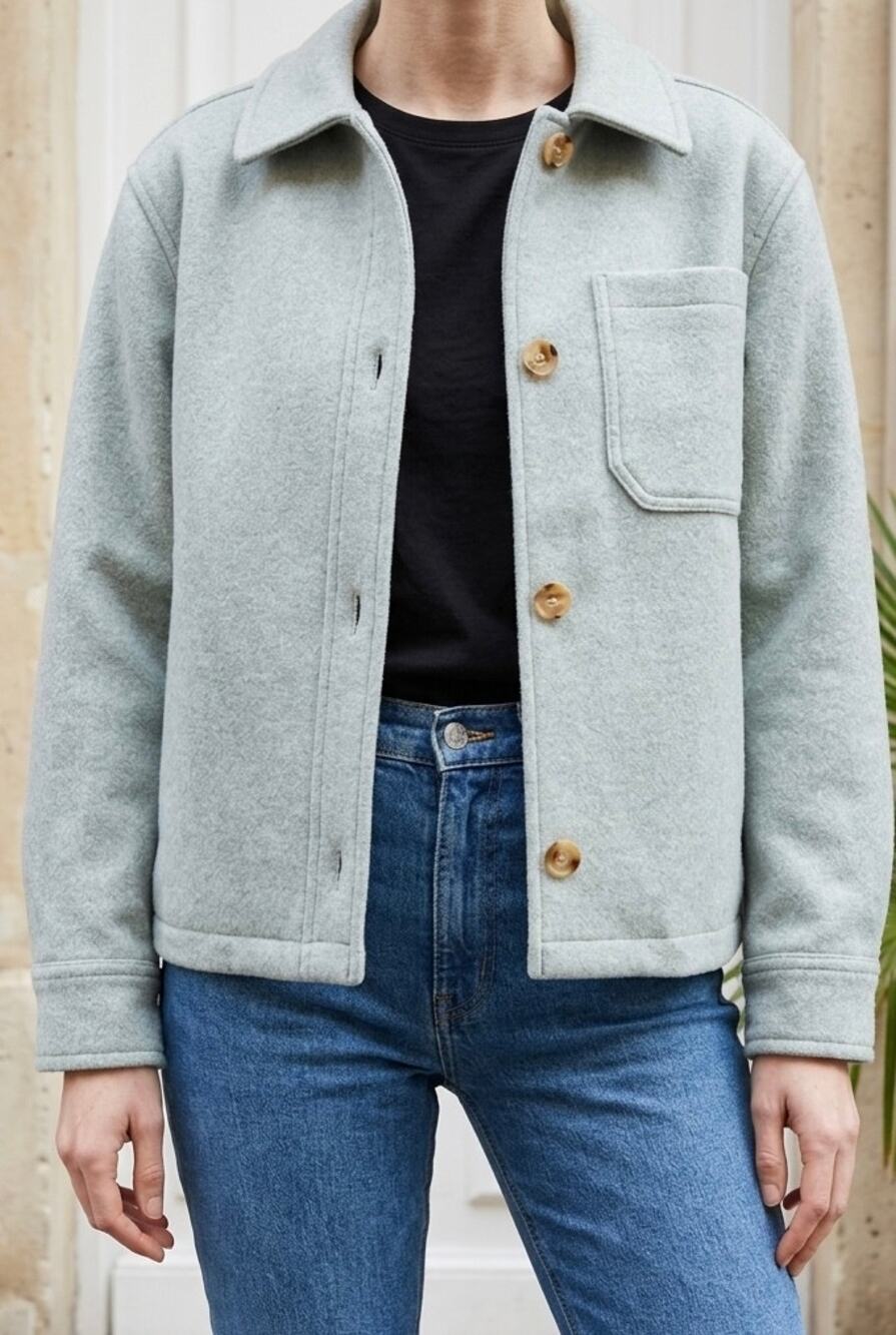 Chore Jacket Womens Size M Light Sage Workwear Utility Minimalist Lined Levis
